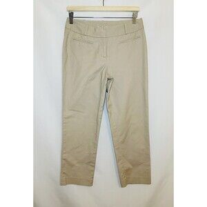 NIC+ZOE Khaki Ankle Crop Straight Leg Trouser‎ Pants Women's 6 NWOT